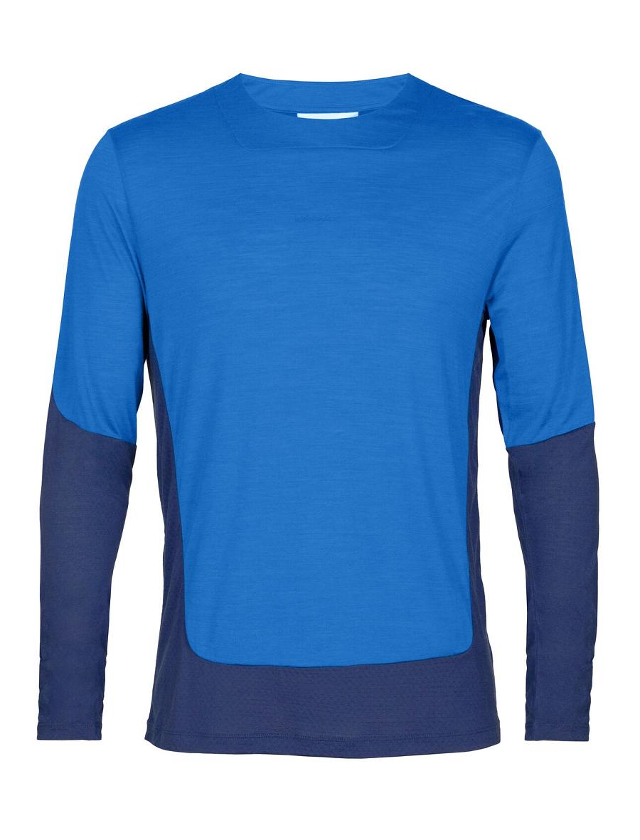 Lazurite / Royal Navy Icebreaker ZoneKnit™ Merino T-Shirt Men's Long Sleeve | AU 1232YXFU